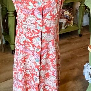 Coldwater Creek (Possible) Vintage Sleeveless Floral Maxi in Red, Pink, Green 10